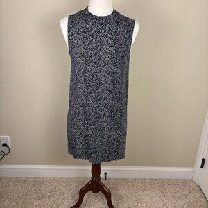 J Jill Womens Black Crew Neck Sleeveless Herringbone Sheath Dress L